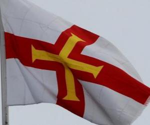 yapboz Guernsey bayrağı
